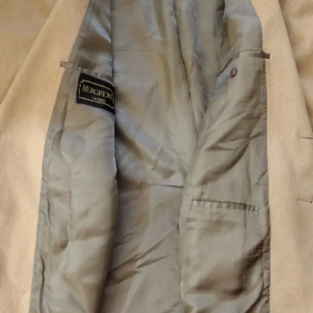 VTG 90s Bergren's Tacoma‎ Beige Camel Hair Blend Sport Coat Blazer SZ 42R